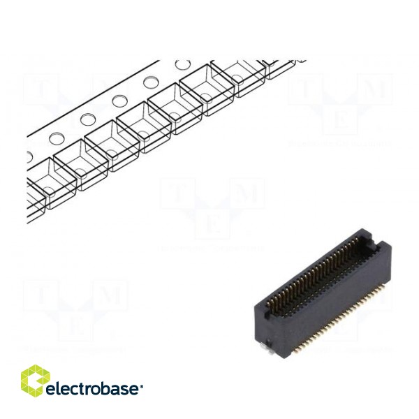 Connector: PCB to PCB | male | PIN: 50 | 0.5mm | H: 4.3mm | DF12N | SMT paveikslėlis 1