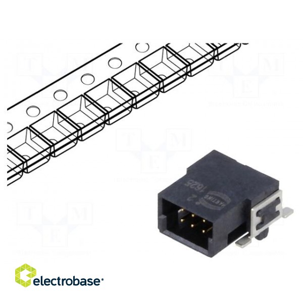 Connector: PCB to PCB | male | PIN: 6 | 1.27mm | Series: har-flex | 2.3A paveikslėlis 1