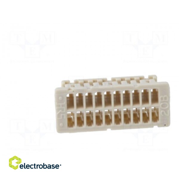 Plug | wire-board | female | DF20 | 1mm | PIN: 20 | w/o contacts | straight image 5