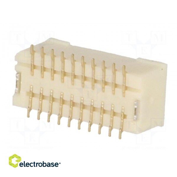 Socket | wire-board | male | 1mm | PIN: 20 | SMT | 50V | 1A | tinned | 20mΩ image 6
