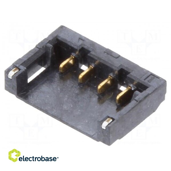 Socket | wire-board | male | 1.2mm | PIN: 4 | SMT | on PCBs | -25÷85°C | 50V