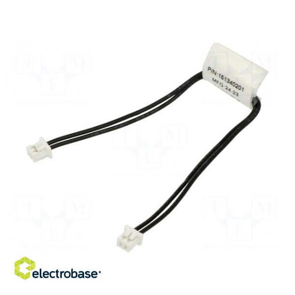 Ribbon cable with connectors | 0.1m | with leads | PIN: 2 | 125V | 1A