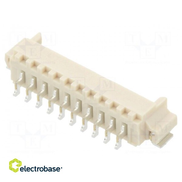 Socket | wire-board | male | 1.25mm | PIN: 10 | SMT | 125V | 1A | tinned image 2