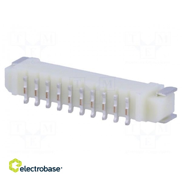 Socket | wire-board | male | 1.25mm | PIN: 10 | SMT | 250V | 1A | tinned image 2