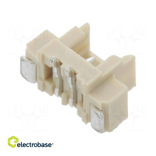 Socket | wire-board | male | 1.25mm | PIN: 2 | SMT | 250V | 1A | tinned image 2