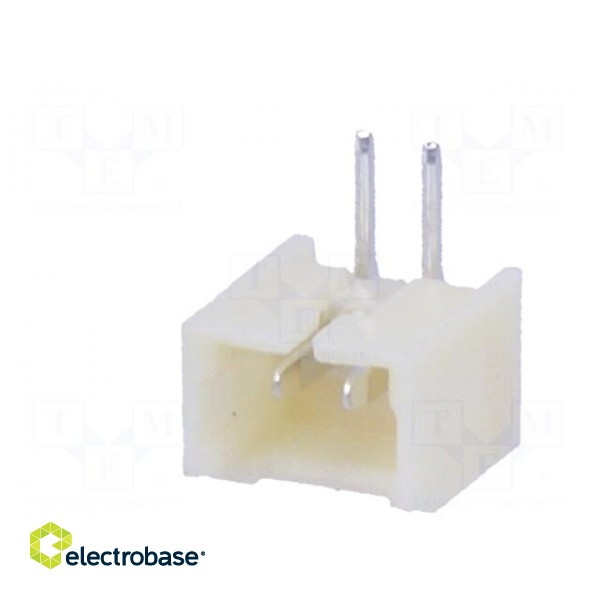Socket | wire-board | male | 1.25mm | PIN: 2 | THT | 250V | 1A | tinned image 2