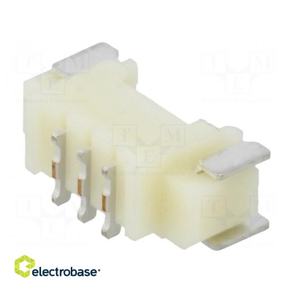 Socket | wire-board | male | 1.25mm | PIN: 3 | SMT | 250V | 1A | tinned image 2