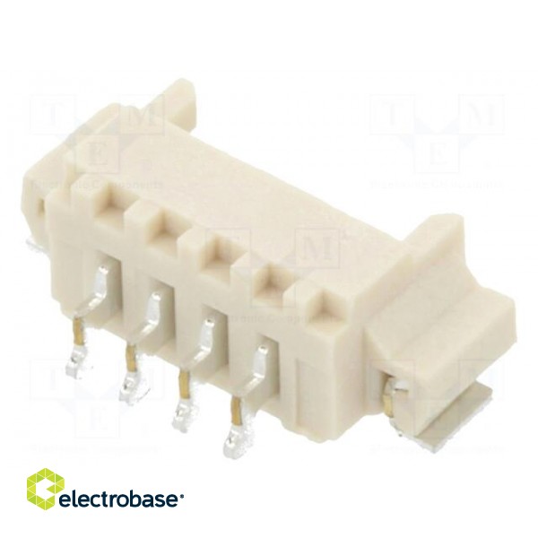Socket | wire-board | male | 1.25mm | PIN: 4 | SMT | 125V | 1A | tinned image 2