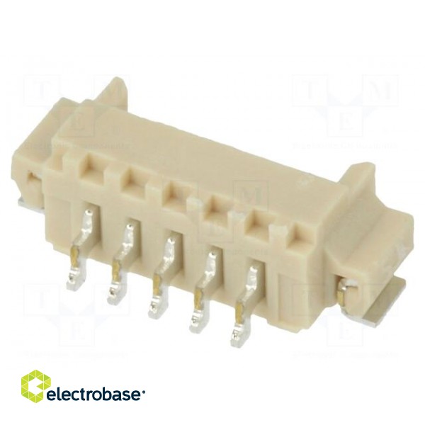 Socket | wire-board | male | 1.25mm | PIN: 5 | SMT | 125V | 1A | tinned image 2