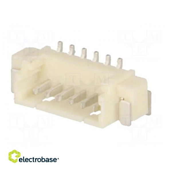 Socket | wire-board | male | 1.25mm | PIN: 6 | SMT | 125V | 1A | tinned image 2