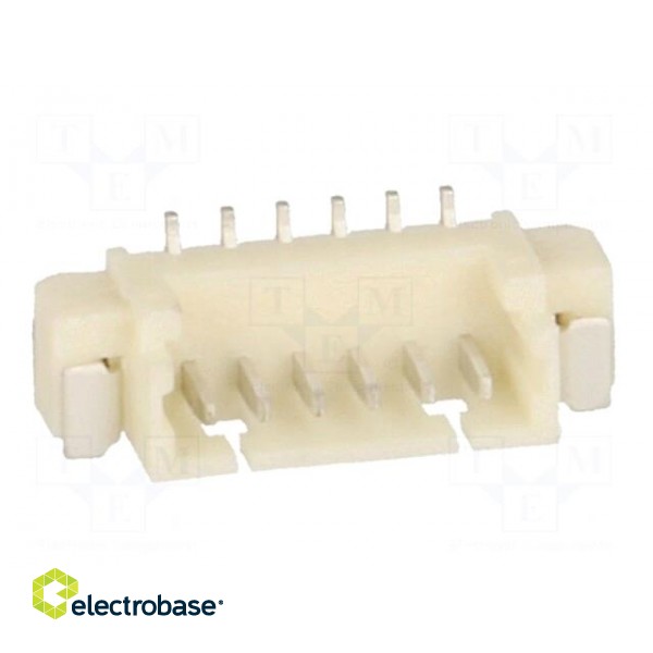 Socket | wire-board | male | 1.25mm | PIN: 6 | SMT | 125V | 1A | tinned image 9