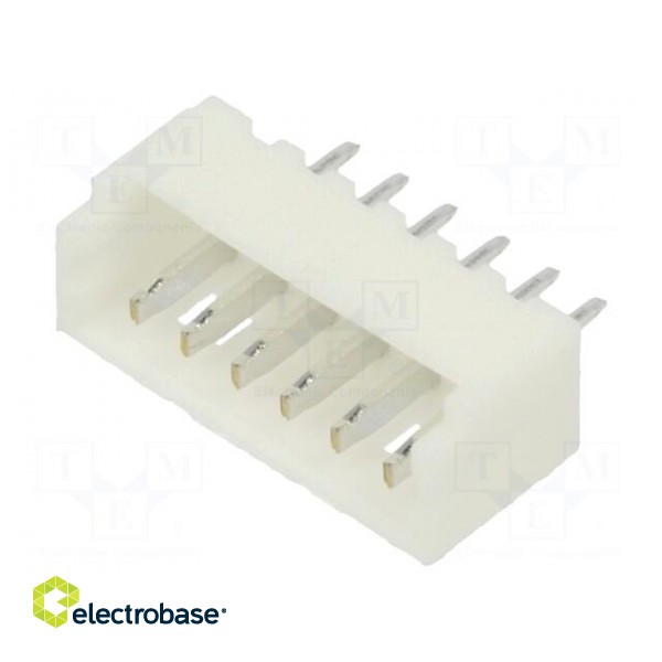 Socket | wire-board | male | 1.25mm | PIN: 6 | THT | 125V | 1A | tinned image 1