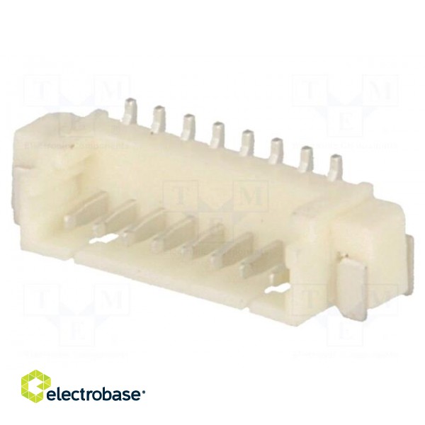 Socket | wire-board | male | 1.25mm | PIN: 8 | SMT | 125V | 1A | tinned image 1