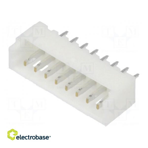 Socket | wire-board | male | 1.25mm | PIN: 8 | THT | 125V | 1A | tinned image 1