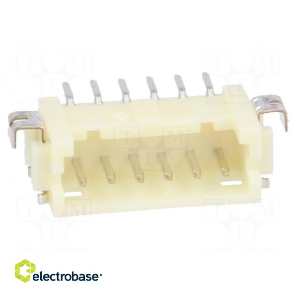 Socket | wire-board | male | DF13 | 1.25mm | PIN: 6 | SMT | on PCBs | tinned image 9