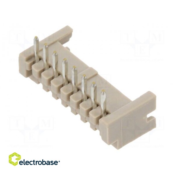 Socket | wire-board | male | DF13 | 1.25mm | PIN: 8 | THT | on PCBs | tinned image 2