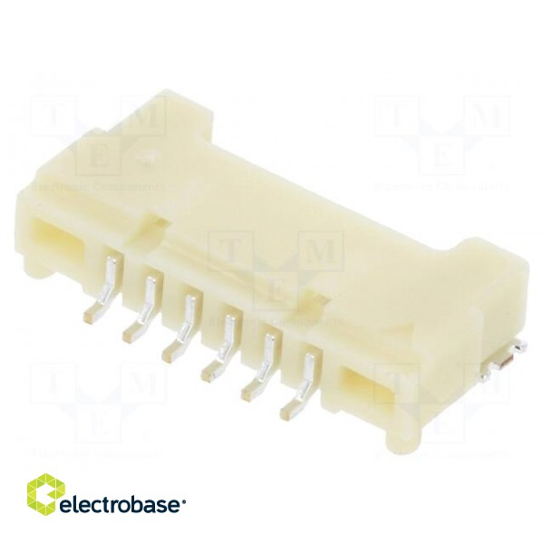 Socket | wire-board | male | DF14 | 1.25mm | PIN: 6 | SMT | on PCBs | tinned image 2