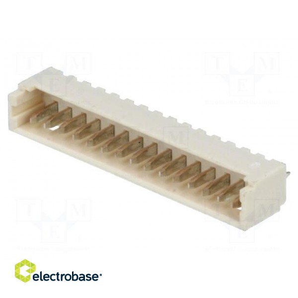 Socket | wire-board | male | PicoBlade | 1.25mm | PIN: 15 | THT | 1A | tinned image 1