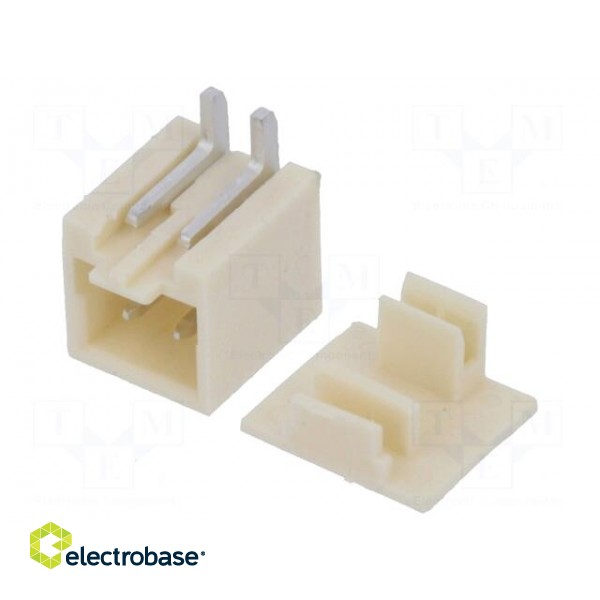 Socket | wire-board | male | 1.5mm | PIN: 2 | SMT | on PCBs | tinned image 1