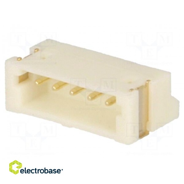 Socket | wire-board | male | 1.5mm | PIN: 5 | SMT | 100V | 1A | tinned | 20mΩ image 1