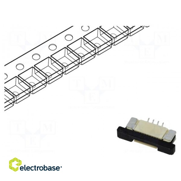 FFC/FPC | F52Q | PIN: 4 | top contacts,ZIF | SMT | 50V | 500mA | tinned