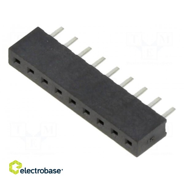 Socket | pin strips | female | 2mm | PIN: 9 | THT | on PCBs | 2A | tinned