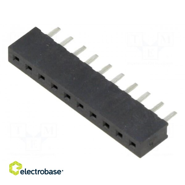 Socket | pin strips | female | 2mm | PIN: 10 | THT | on PCBs | 2A | tinned