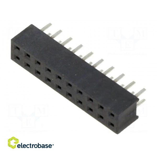 Socket | pin strips | female | 2mm | PIN: 20 | THT | on PCBs | 2A | tinned