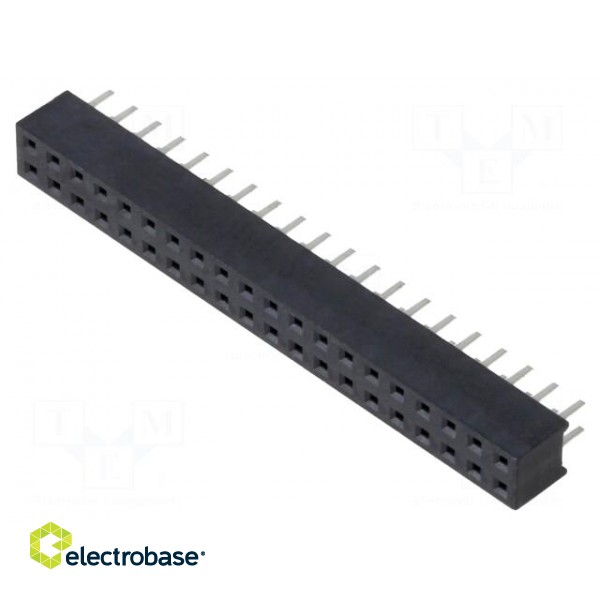 Socket | pin strips | female | 2mm | PIN: 40 | THT | on PCBs | 2A | tinned