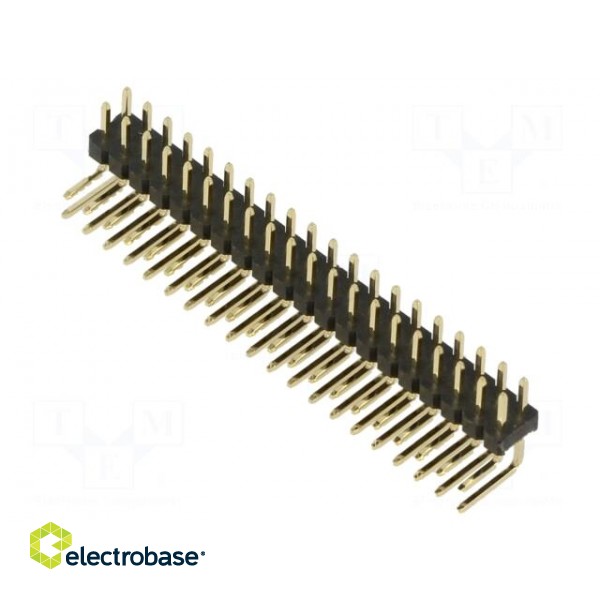 Pin header | pin strips | male | 2mm | PIN: 40 | THT | on PCBs | 2A | angled