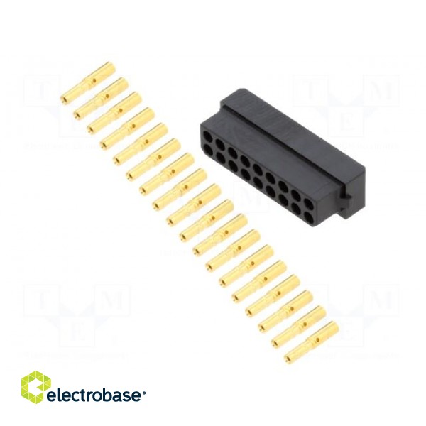 Plug | wire-wire/PCB | female | Datamate L-Tek | 2mm | PIN: 18 | crimped