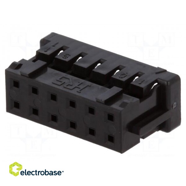 Plug | wire-wire/PCB | female | DF11 | 2mm | PIN: 12 | w/o contacts фото 1