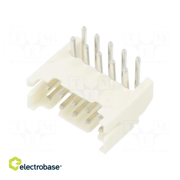 Socket | wire-board | male | 2mm | PIN: 10 | THT | 100V | 2A | angled фото 1