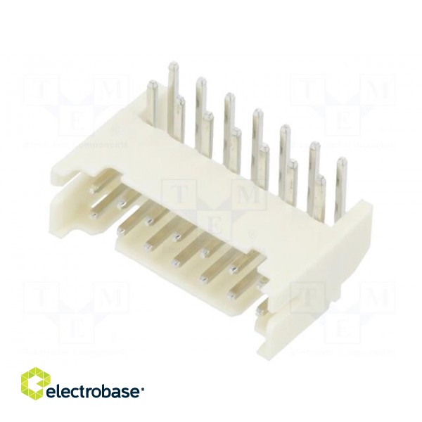 Socket | wire-board | male | 2mm | PIN: 14 | THT | 100V | 2A | angled фото 1