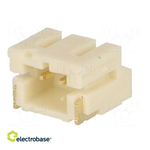 Socket | wire-board | male | 2mm | PIN: 2 | SMT | 1A | tinned | -25÷85°C | 100V image 2