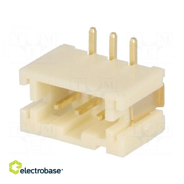 Socket | wire-board | male | 2mm | PIN: 3 | SMT | 1A | tinned | -25÷85°C | 100V paveikslėlis 1