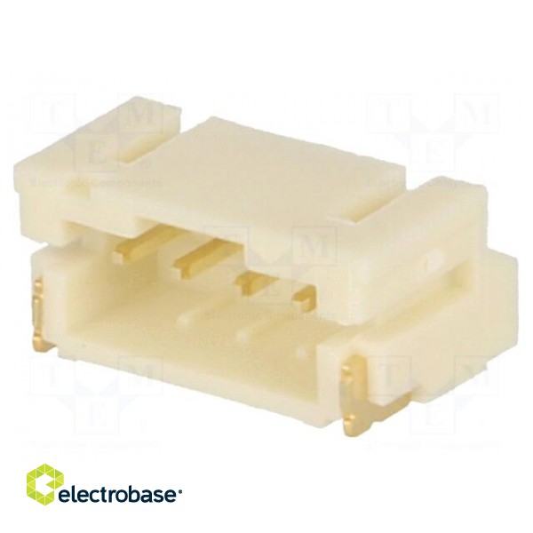 Socket | wire-board | male | 2mm | PIN: 4 | SMT | 1A | tinned | -25÷85°C | 100V image 1