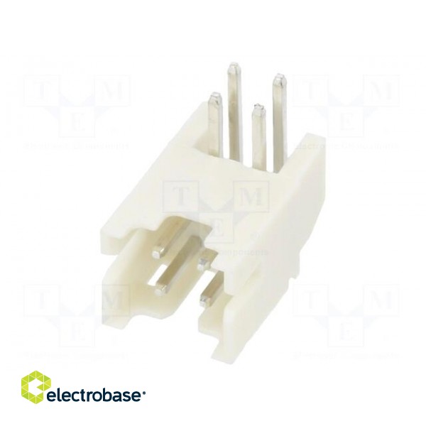 Socket | wire-board | male | 2mm | PIN: 4 | THT | 100V | 2A | angled фото 1