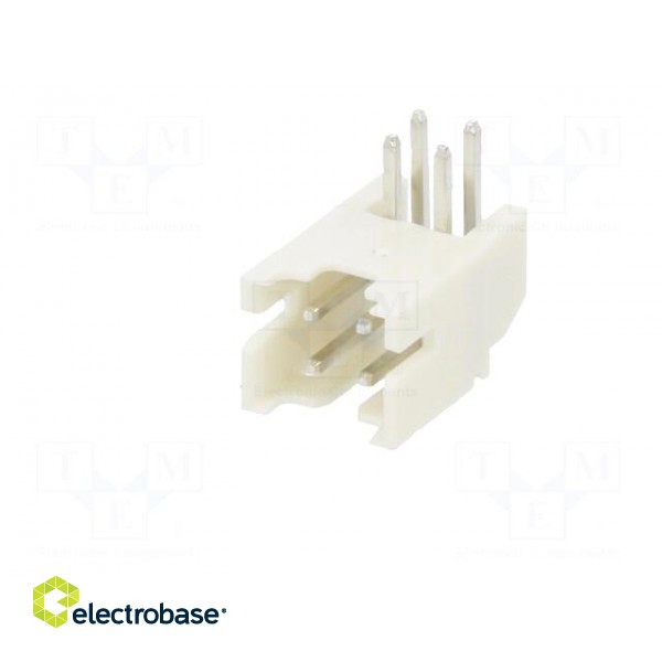 Socket | wire-board | male | 2mm | PIN: 4 | THT | 100V | 2A | angled image 2