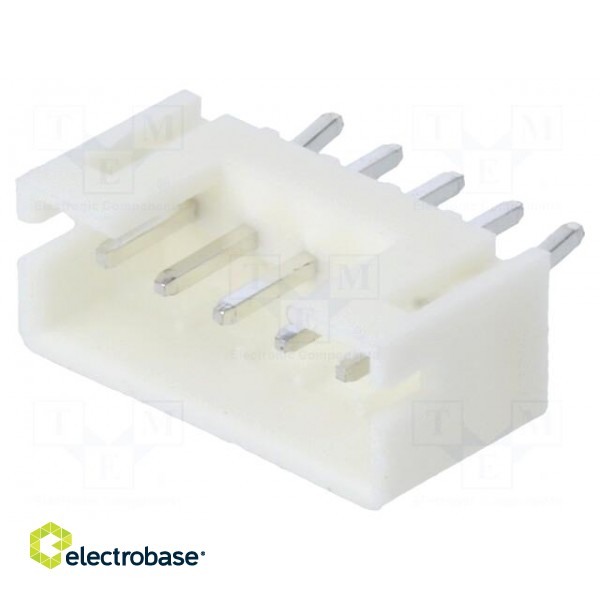 Socket | wire-board | male | 2mm | PIN: 5 | THT | 100V | 2A | tinned | -25÷85°C image 1