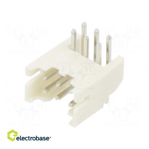 Socket | wire-board | male | 2mm | PIN: 6 | THT | 100V | 2A | angled image 1