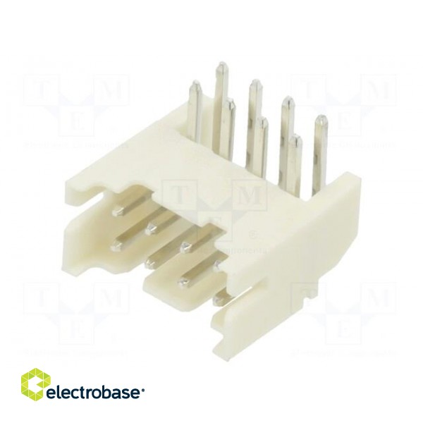 Socket | wire-board | male | 2mm | PIN: 8 | THT | 100V | 2A | angled image 1