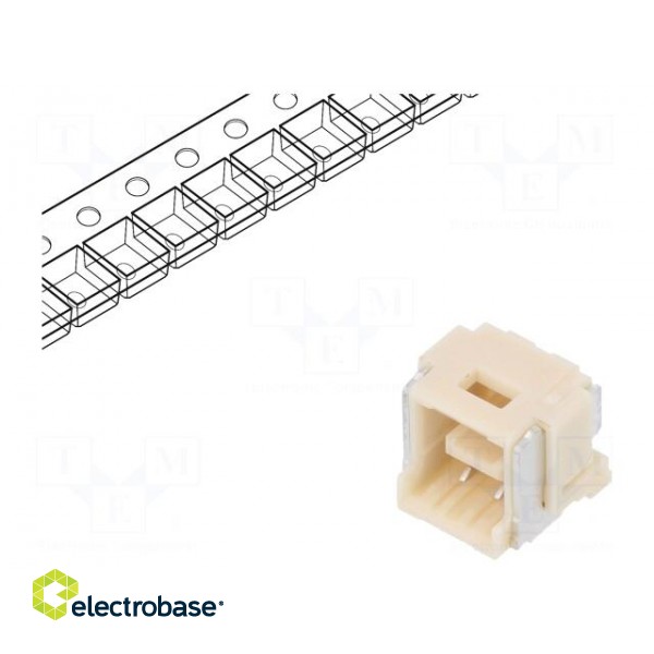 Socket | wire-board | male | CLIK-Mate | 2mm | PIN: 2 | SMT | 3A | Layout: 1x2 image 1