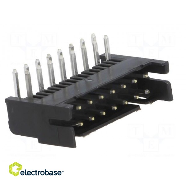 Socket | wire-board | female | DF11 | 2mm | PIN: 16 | THT | on PCBs | tinned paveikslėlis 8