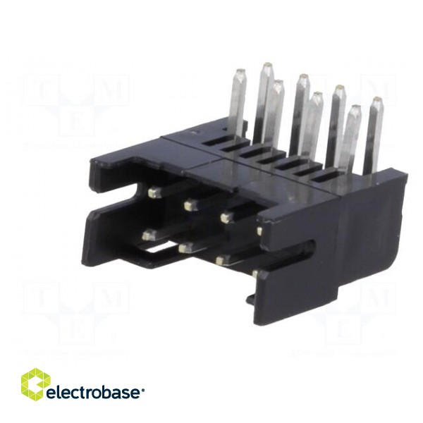 Socket | PCB-cable/PCB | male | DF11 | 2mm | PIN: 8 | THT | on PCBs | tinned paveikslėlis 2