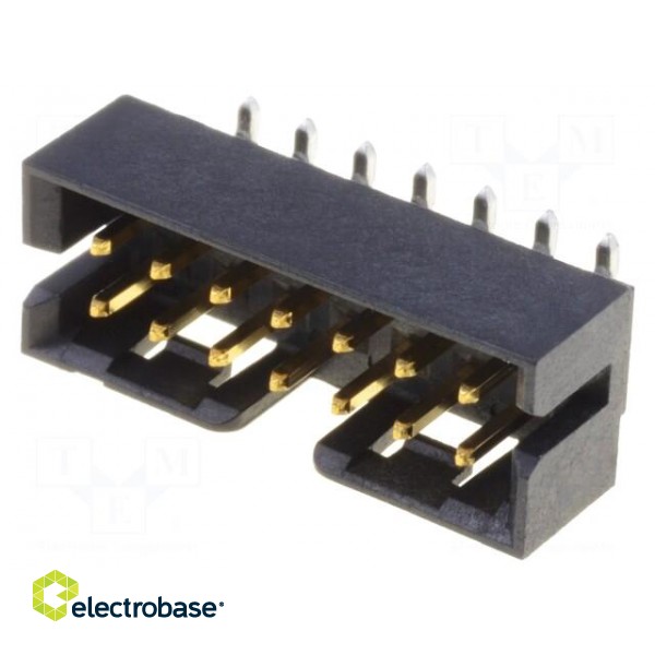 Socket | wire-board | male | Milli-Grid | 2mm | PIN: 14 | SMT | gold-plated image 1