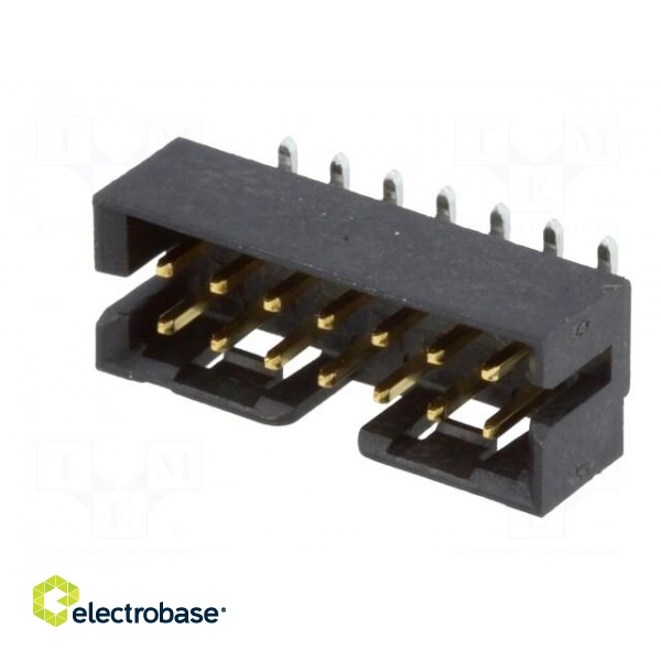 Socket | wire-board | male | Milli-Grid | 2mm | PIN: 14 | SMT | gold-plated image 2