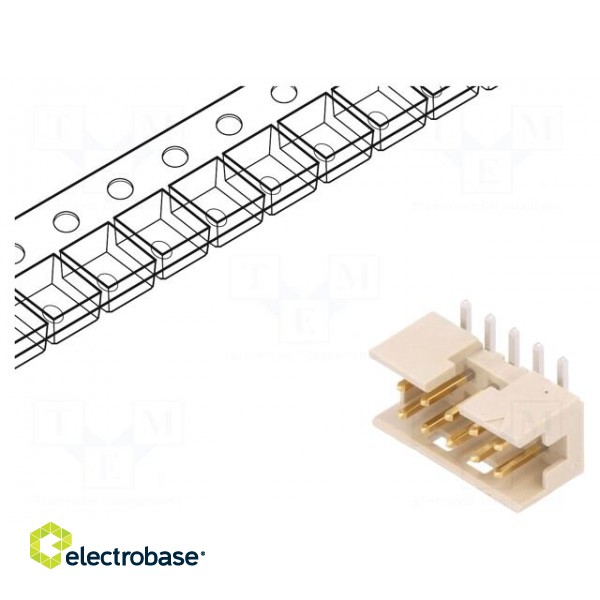 Socket | wire-board | male | Minitek | 2mm | PIN: 10 | SMT | on PCBs | 2A paveikslėlis 1