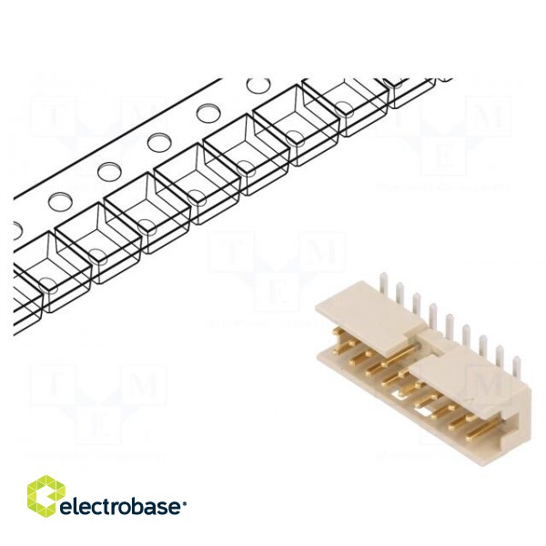 Socket | wire-board | male | Minitek | 2mm | PIN: 18 | SMT | on PCBs | 2A image 1