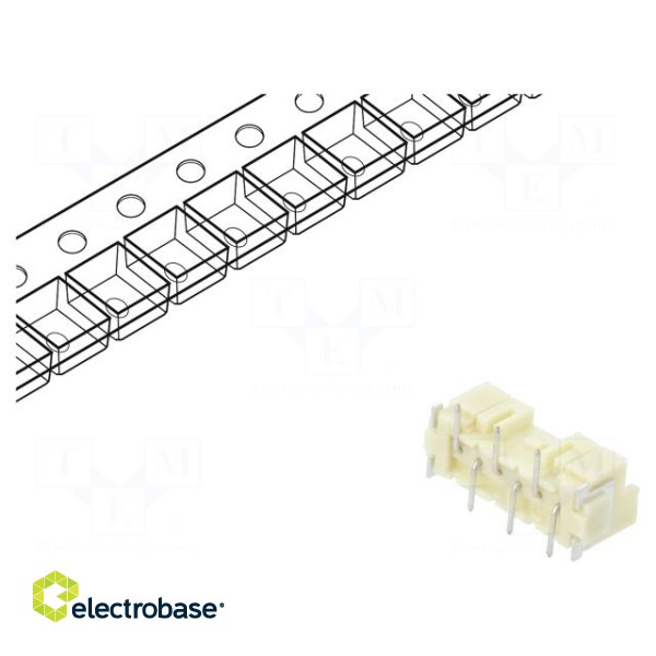 Socket | wire-board | male | XA | 2.5mm | PIN: 6 | SMT | 250V | 3A | -25÷85°C image 2